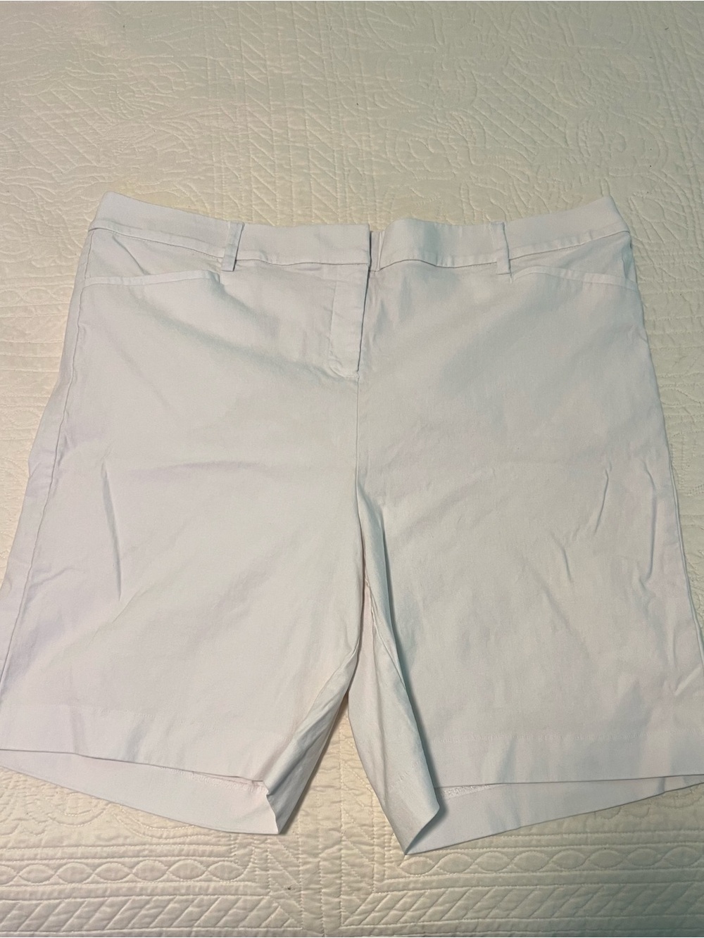 Lane Bryant White Stretch Bermuda Shorts